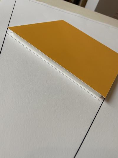 Gottfried HONEGGER - Composition 1 carré 3D orange, 2015 - Sérigraphie signée au crayon 2