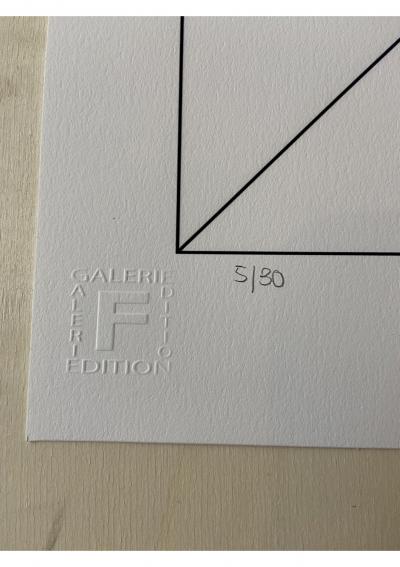 Gottfried HONEGGER - Composition 1 carré 3D orange, 2015 - Sérigraphie signée au crayon 2