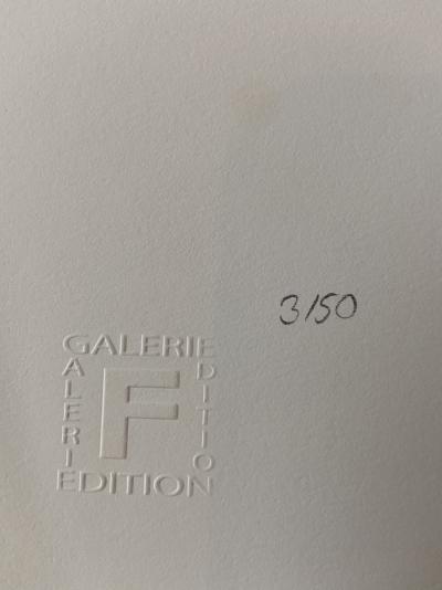 Gottfried HONEGGER - Composition 1 (bleu, noir et orange), 2015 - Sérigraphie signée au crayon 2