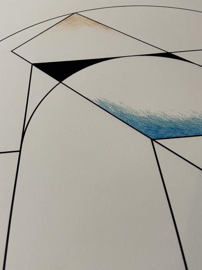 Gottfried HONEGGER - Composition 1 (bleu, noir et orange), 2015 - Sérigraphie signée au crayon 2