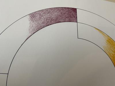 Gottfried HONEGGER - Composition 3 (violet et jaune), 2015 - Sérigraphie signée au crayon 2