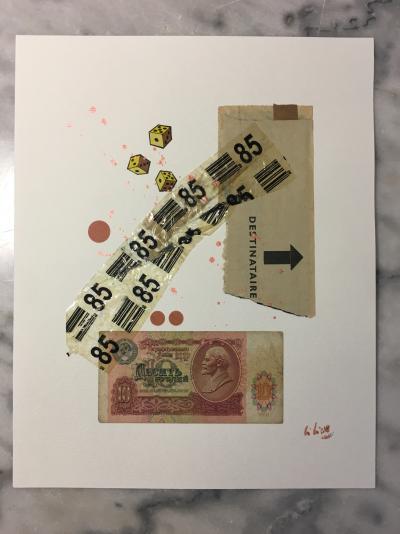 Christophe STOUVENEL - No Sense Pokertrip, 2018 - Collage signé 2