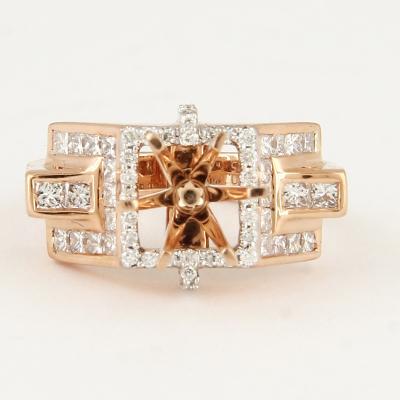 Bague Diamant Or Rose - Pierre centrale non montée 2