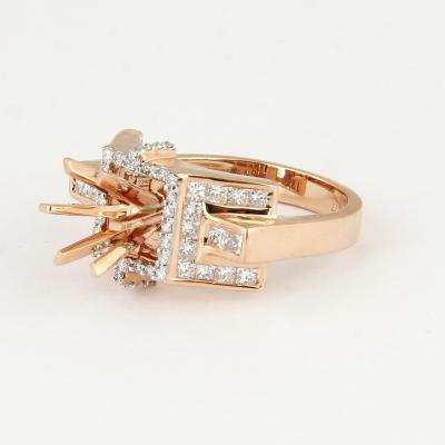 Bague Diamant Or Rose - Pierre centrale non montée 2
