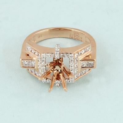 Bague Diamant Or Rose - Pierre centrale non montée 2