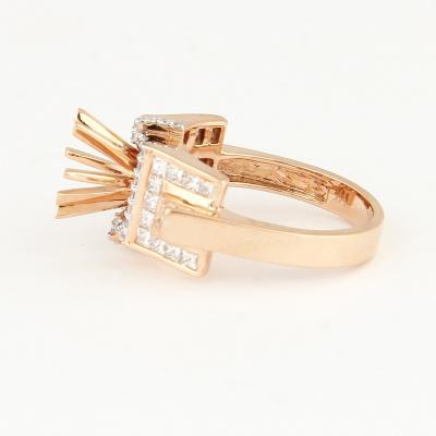 Bague Diamant Or Rose - Pierre centrale non montée 2