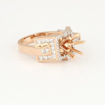 Bague Diamant Or Rose - Pierre centrale non montée 2