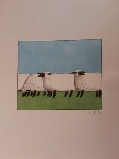 Francois Xavier LALANNE - Les moutons, 2004 - Estampe signée au crayon 2
