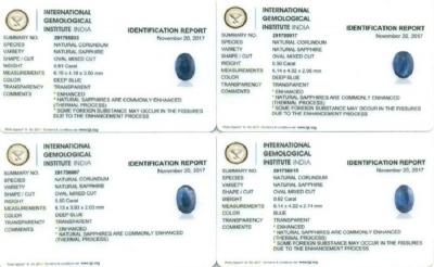 2,43 ct. Ensemble de 4 saphirs bleus 2