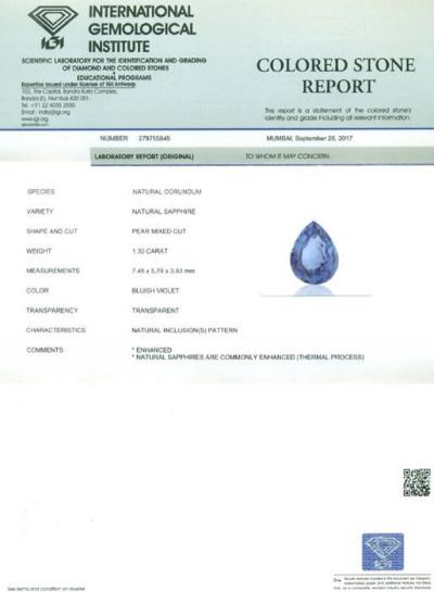 1.30 ct. Bluish Violet Sapphire 2