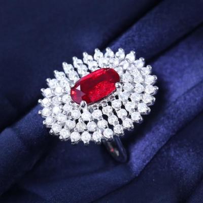 White Gold  Pigeon’s Blood Ruby & Diamond Ring 2