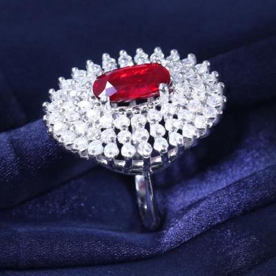 White Gold  Pigeon’s Blood Ruby & Diamond Ring 2