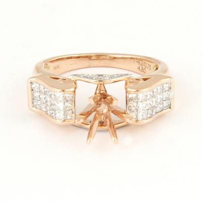 Bague Diamant Or Rose - Pierre centrale non montée 2