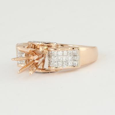 Bague Diamant Or Rose - Pierre centrale non montée 2