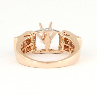 Bague Diamant Or Rose - Pierre centrale non montée 2