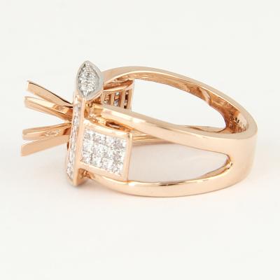 Bague Diamant Or Rose - Pierre centrale non montée 2