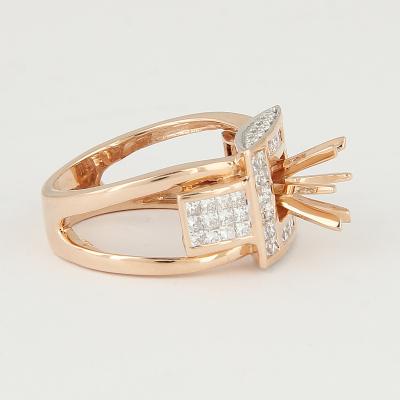 Bague Diamant Or Rose - Pierre centrale non montée 2
