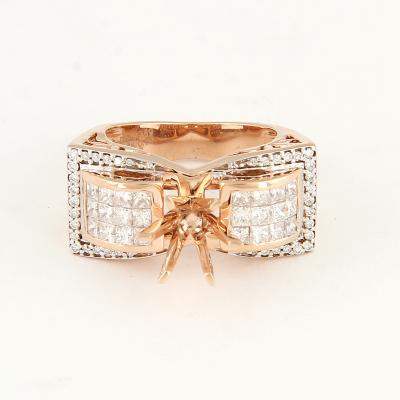 Bague Diamant Or Rose - Pierre centrale non montée 2