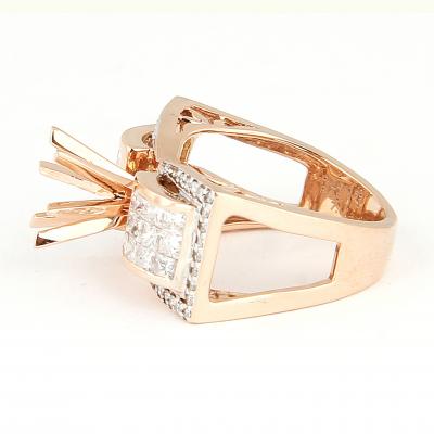 Bague Diamant Or Rose - Pierre centrale non montée 2