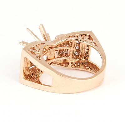 Bague Diamant Or Rose - Pierre centrale non montée 2