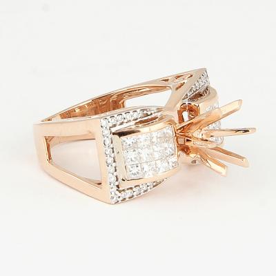 Bague Diamant Or Rose - Pierre centrale non montée 2