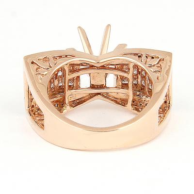 Bague Diamant Or Rose - Pierre centrale non montée 2