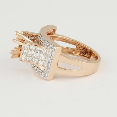 Bague Diamant Or Rose - Pierre centrale non montée 2