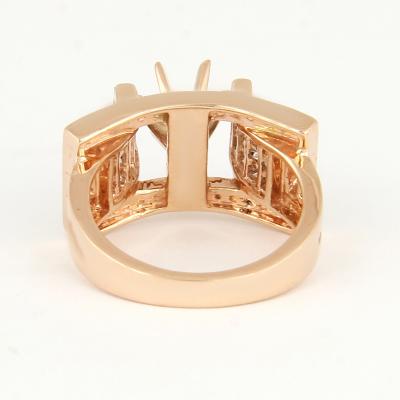 Bague Diamant Or Rose - Pierre centrale non montée 2