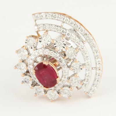 White Gold & Rose Gold Ruby & Diamond Ring 2