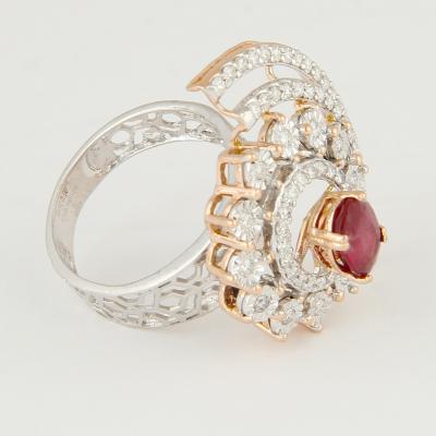 White Gold & Rose Gold Ruby & Diamond Ring 2