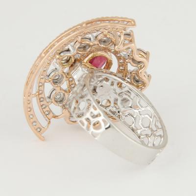 White Gold & Rose Gold Ruby & Diamond Ring 2