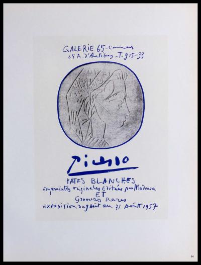Pablo PICASSO (d’après) - Pates blanches Galerie 65 cannes, 1959 - Lithographie 2