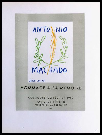 Pablo PICASSO (after) - Antonio Machado homage to his memory, 1959 - Lithograph 2