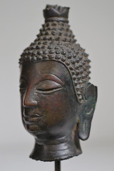 Statuette Bouddha Thai, Résine, Bronze, 6 x 13 x 21 cm - Maison