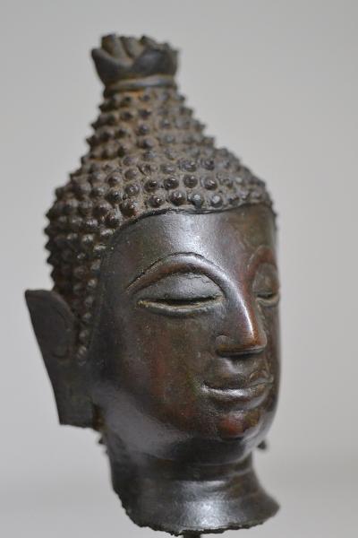 Thaïlande - Tête de Bouddha en bronze, XIXème siècle 2