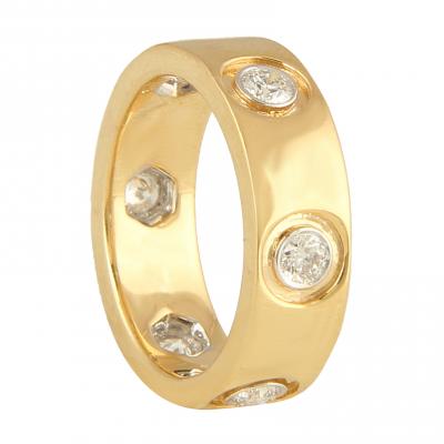 Yellow Gold Cartier Inspired and style Eternity Diamond Band Ring 2