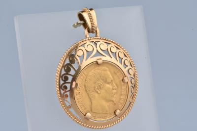 Pendentif Pièce de 20 Francs en or jaune 18 carats 2