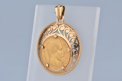 Pendentif Pièce de 20 Francs en or jaune 18 carats 2