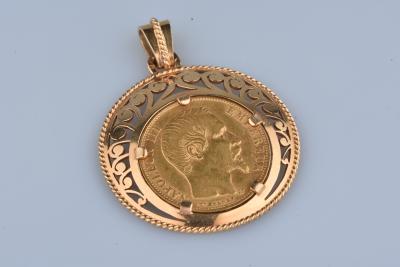 Pendentif Pièce de 20 Francs en or jaune 18 carats 2