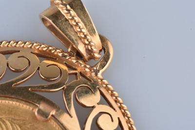 Pendentif Pièce de 20 Francs en or jaune 18 carats 2