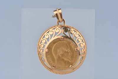 Pendentif Pièce de 20 Francs en or jaune 18 carats 2