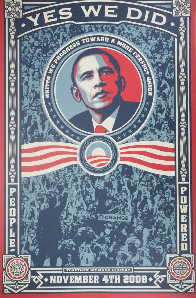 Shepard Fairey : Obama, YES WE DID - Sérigraphie signée 2