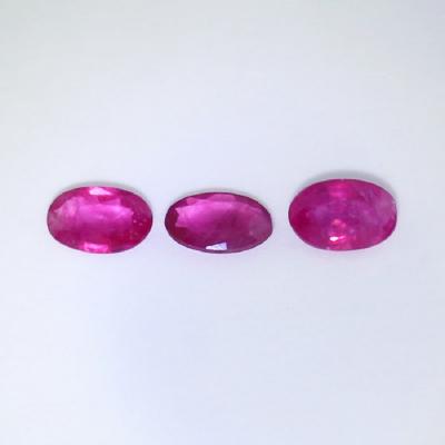 0.67 ct. Set of 3 Rubies BURMA, MYANMAR 2