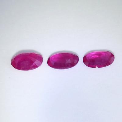 0.67 ct. Set of 3 Rubies BURMA, MYANMAR 2