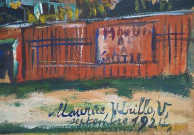 Maurice UTRILLO - Le Moulin de la Galette et le Maquis, 1924 - Huile et gouache, Signée 2