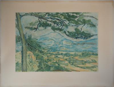 Paul CÉZANNE (d’après) : La Montagne Sainte Victoire au Grand Pin - Gravure signée 2