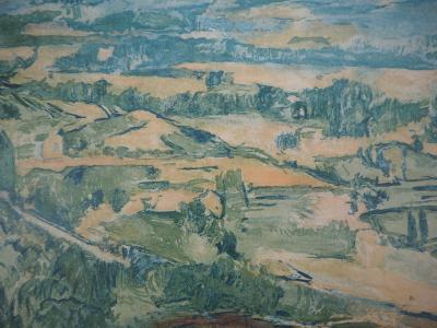 Paul CÉZANNE (d’après) : La Montagne Sainte Victoire au Grand Pin - Gravure signée 2