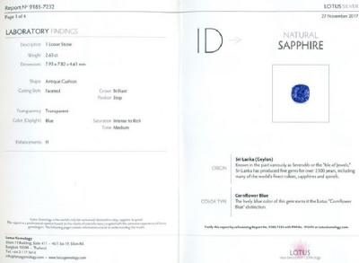 2.63 ct. Cornflower Blue Sapphire 2
