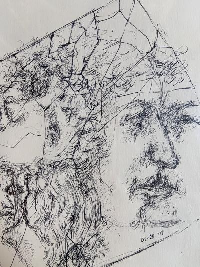 Chaim GROSS - Composition avec visages, 1942 - Gravure signée 2