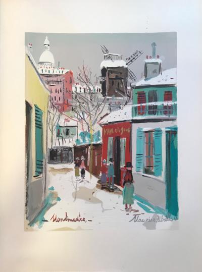 Maurice UTRILLO (d’après) - Montmartre, 1965 - Bois gravé signé dans la planche 2